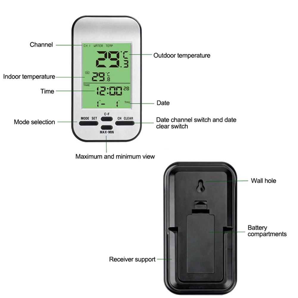 Wireless Swimming Pool Temperature Measurement Small Floating Aquarium Waterproof LCD Display Digital Thermometer Bath Water Spa