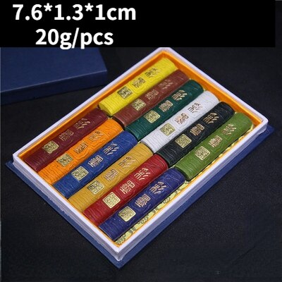 Mineral 12 Color Ink Stick Set Chinese Painting Calligraphy Ink Stone Watercolor Painting Stone Dragons Pattern Ink Grinding Set: D