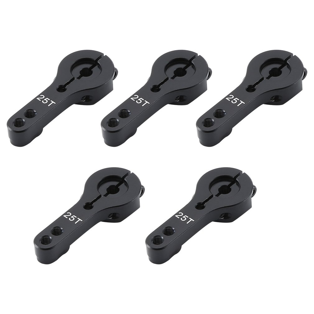 5pcs 25T M3 Metal RC Servo Arm Horn for Futaba Savox Xcore HL HSP HD Power: Black