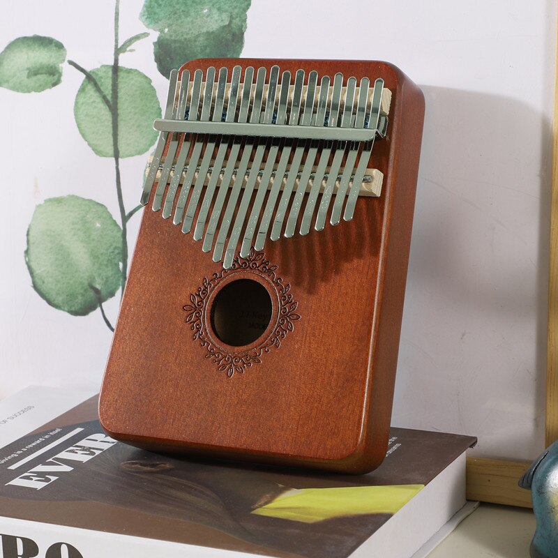 Liyin-kalimba de 17 teclas, piano de pulgar de cuerpo de caoba, 17 llaves, instrumento Musical mbira de la mejor y buen sonido: Archaize flower