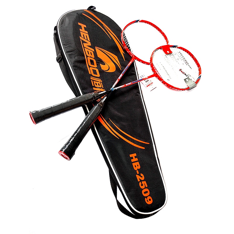 HENBOO Badminton Racket Set Aluminum Alloy Family Double Badminton Racket Lightest Standard Use Badminton 2509