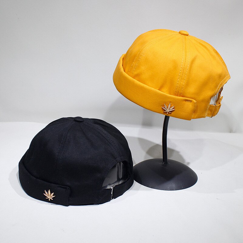 men's tide Korean summer landlord hat melon leather hats without brim hooligan hat hip hop retro sailor hats