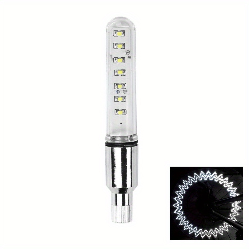 Lámpara con detección de golpes, luces para radios de bicicleta, luz para rueda de bicicleta, luces de advertencia para ciclismo a prueba de lluvia, accesorios para conducción nocturna: Blanco
