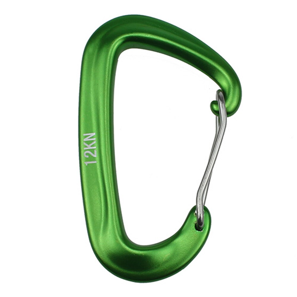 Mosquetón para acampar al aire libre, hamaca con hebilla de aluminio, gancho de aluminio, herramientas de escalada de montaña para familia, accesorios de Camping al aire libre: green