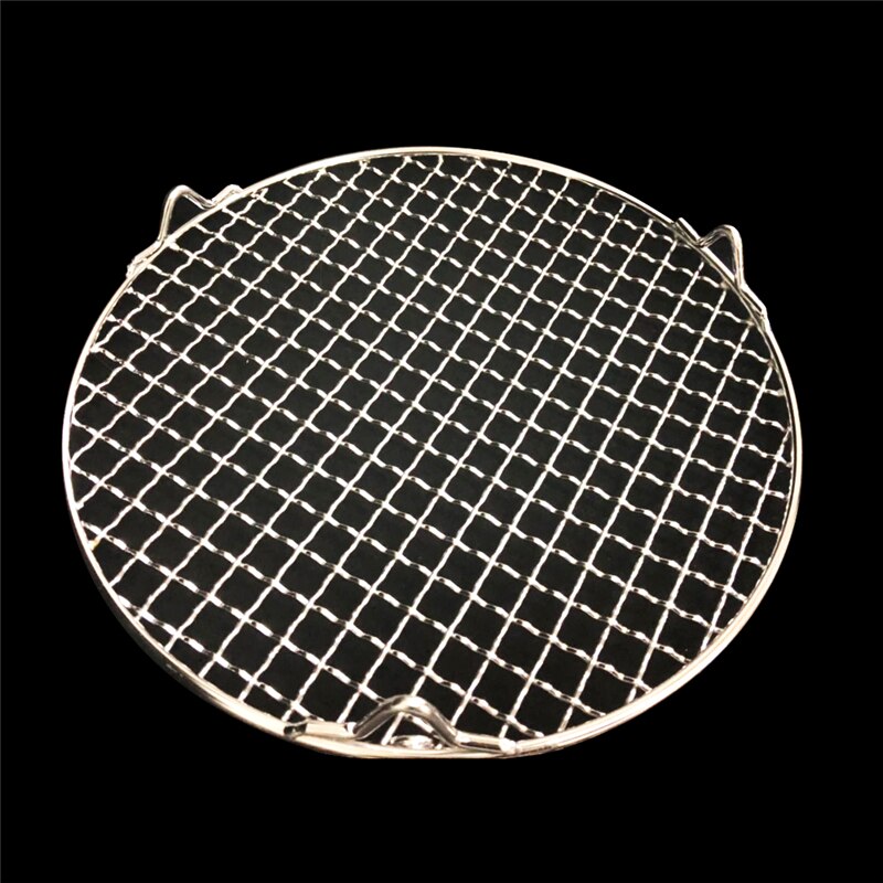 304 rustfrit stål runde grill bbq grill netmasker stativer gitter rundt rist dampnet camping vandreture udendørs mesh trådnet