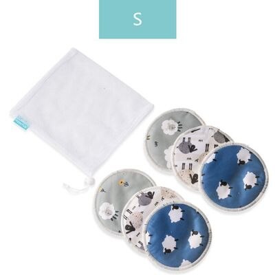 6pcs/pack Bamboo Fiber Breast Pad Nursing Pads for Mum Waterproof Washable Feeding Pad Bamboo Reusable Breast Pads Laundry Bags: SMT088 S