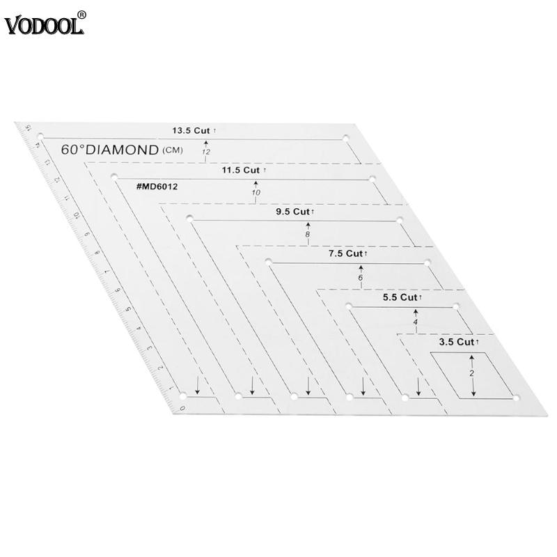 Transparent Acrylic Rulers Patchwork Craft Quilting Ruler Cutting Rulers Scale DIY Handmade Tailor for Home Sewing Tools Hexagon: 60 Rhombus