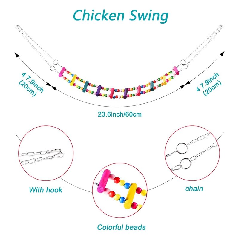 6 Packs Chicken Toys,Chicken Xylophone Toys for Hens,Chicken Swing Ladder Toys,Vegetable Hanging Feeder