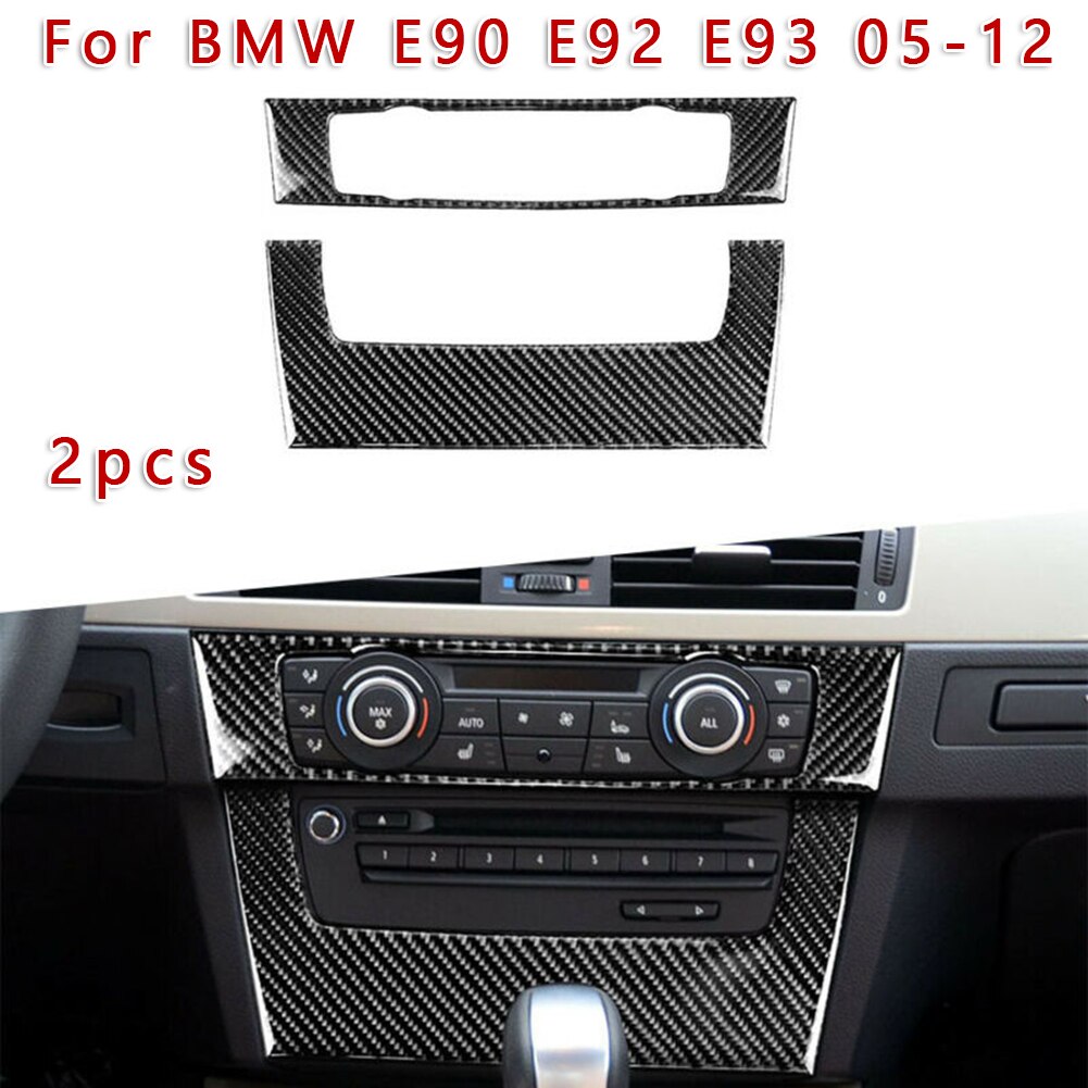 For BMW E90 E92 E93 05-12 Decorative Trim Stickers Carbon Fiber CD Control Cover