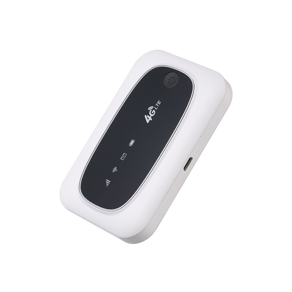 Bærbar 4g lte cat 4 150m unlock mobil wifi hotspot trådløs wifi router simkort brug til kontor/rejse/hjem (sort/hvid)