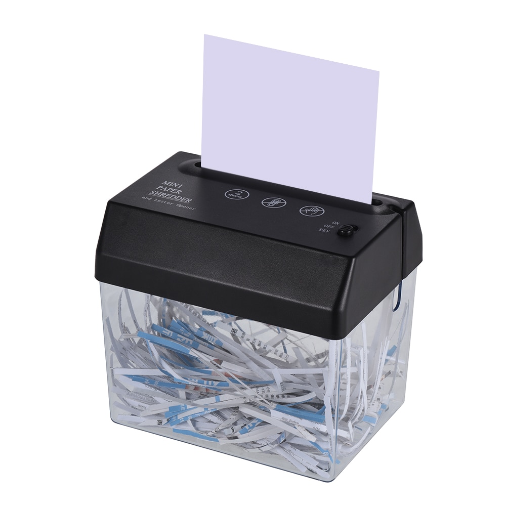 Mini portátil usb cortador de papel shredder tira corte a6 dobrado a4 máquina de corte ferramenta com abridor de carta wastebasket para escritório