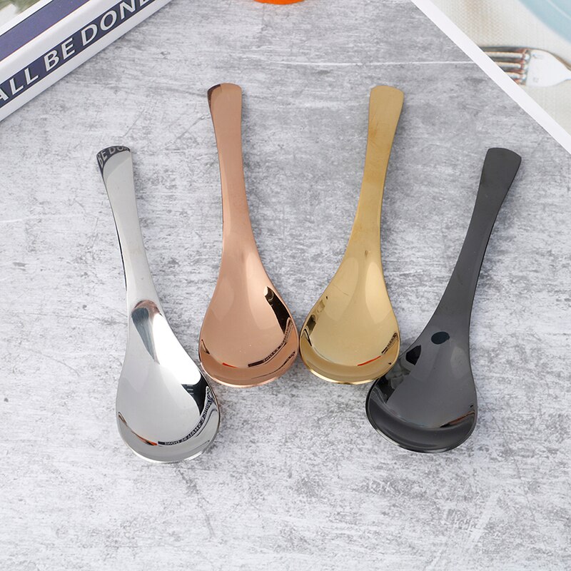 Highly 304 Stainless Steel Spoon 3 Size Large Gold Rice Soup Spoon Kids Ice Cream Dessert Spoon Kitchen Dinner Tableware