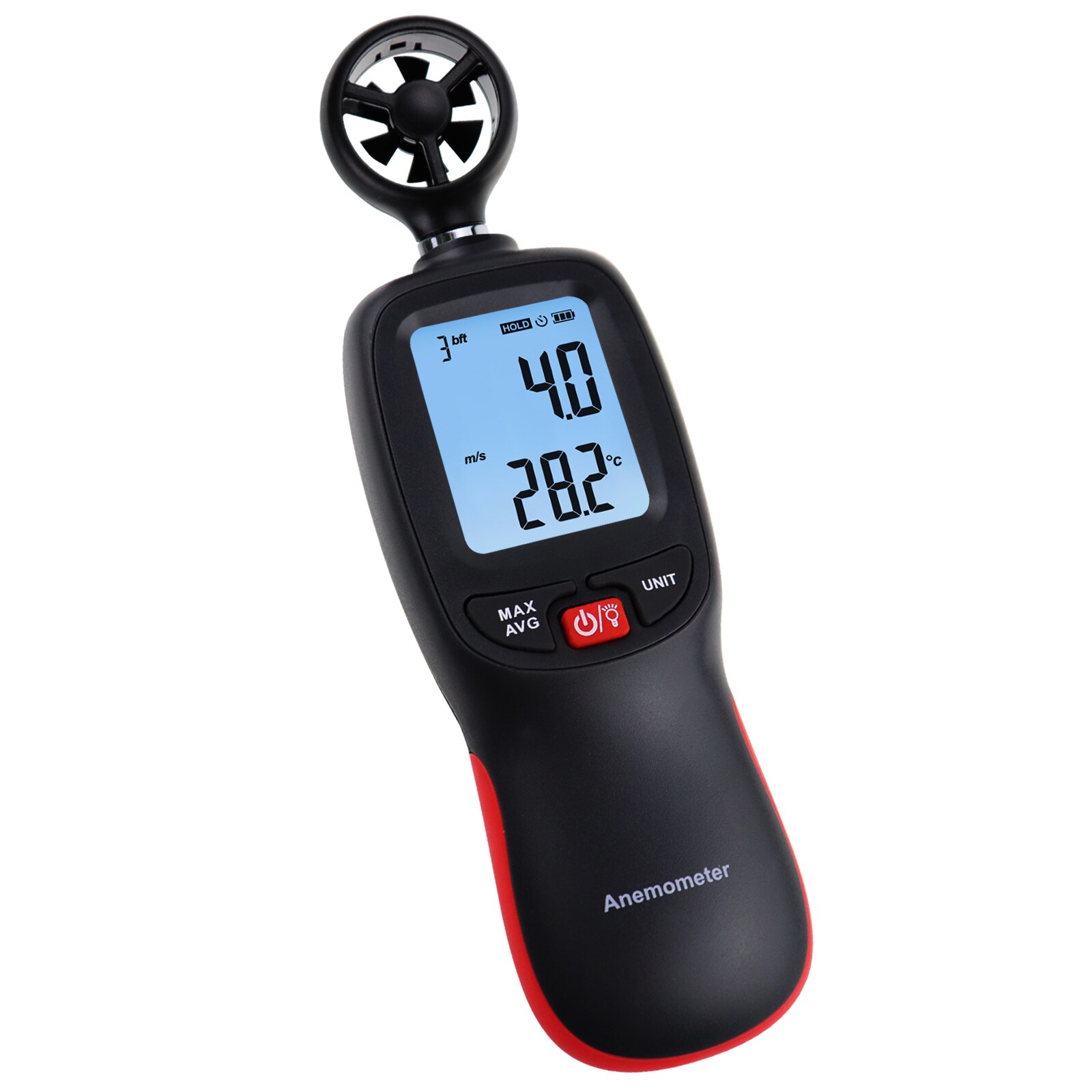 Handheld Digital Meter Anemometer Windspeed Air Velocity/Air Temperature/Wind Chill w/ Data Recording for Kite Flying Sailing