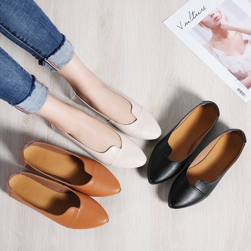 Women Shoes Flats Leather Sneakers Women Female Comfortable Casual Walking Footwear Large Size Loafers Shoes Women