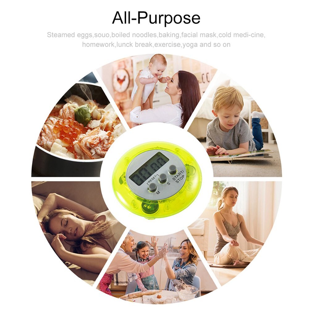 Mini LCD Digital Electronic Kitchen Timer Time Reminder Setting Gadget Count Down Up Cooking Alarm Clock
