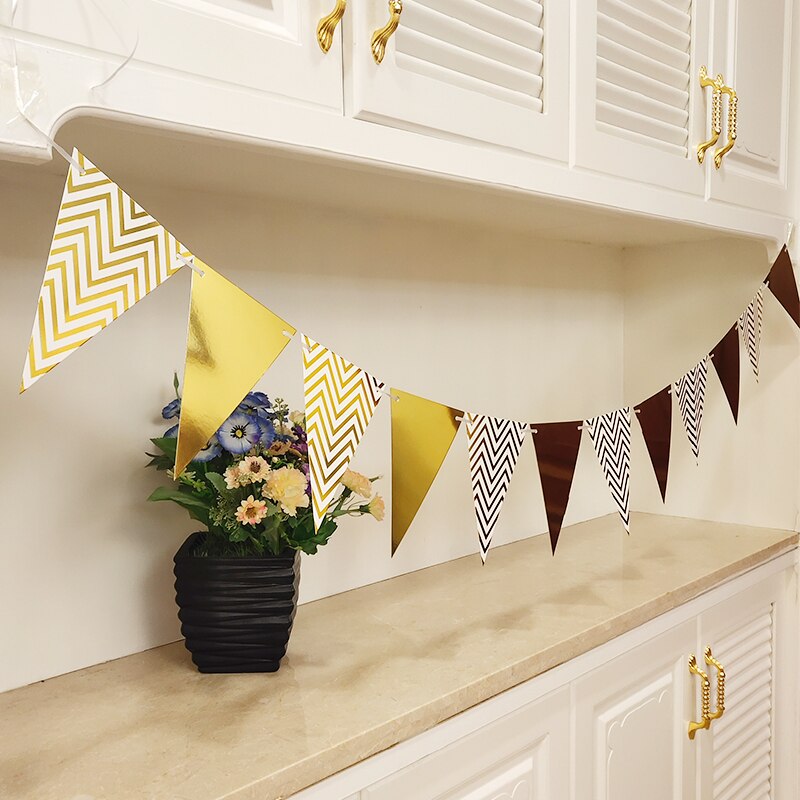 Birthday Banner Decoration Balloon Set Glitter Flag Baby Shower Ballons Girl Boy Foil Number Ballon Bunting Garland Flag