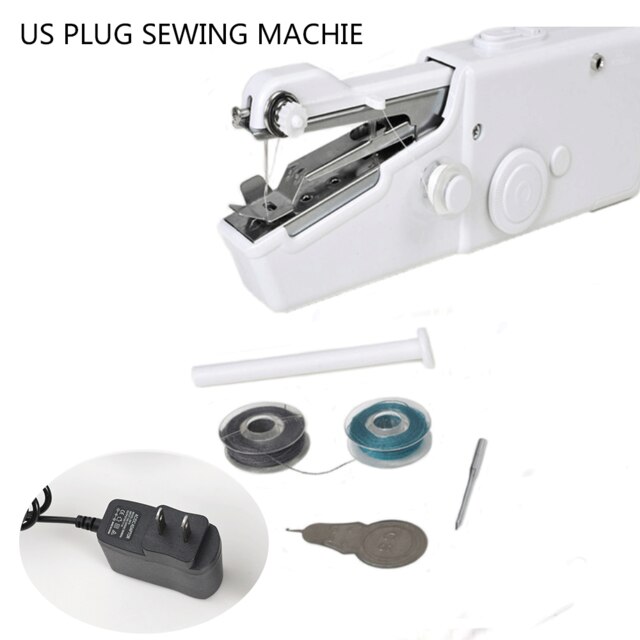 INNE Hand Sewing Machine Mini Portable Assistant Household Cordless Electric Stitch Needlework Set For Quick Repairs DIY Clothes: Orange