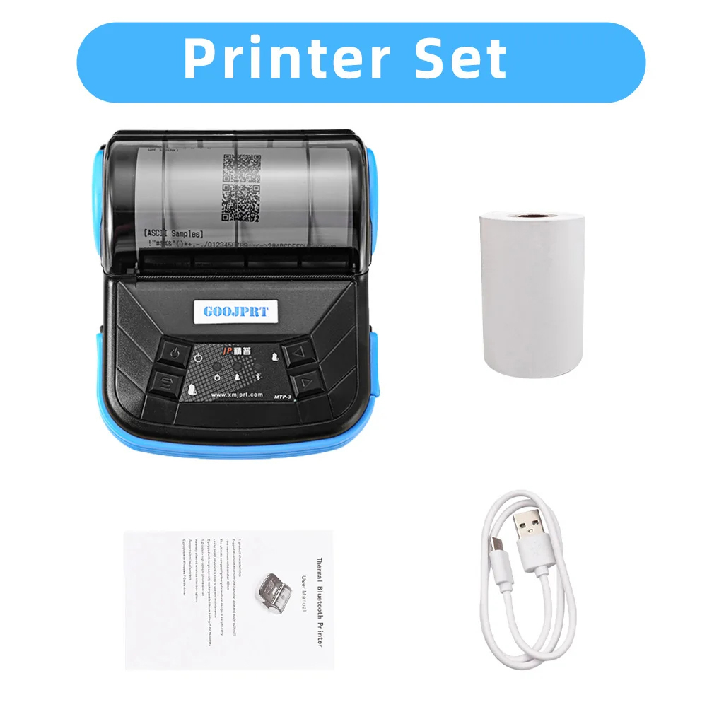 80mm Portable Thermal Printer Wireless Bluetooth Mobile Pocket Bill Printer Android Phone PC Printer MTP-3 Thermal Printer: GRAY / EU Plug