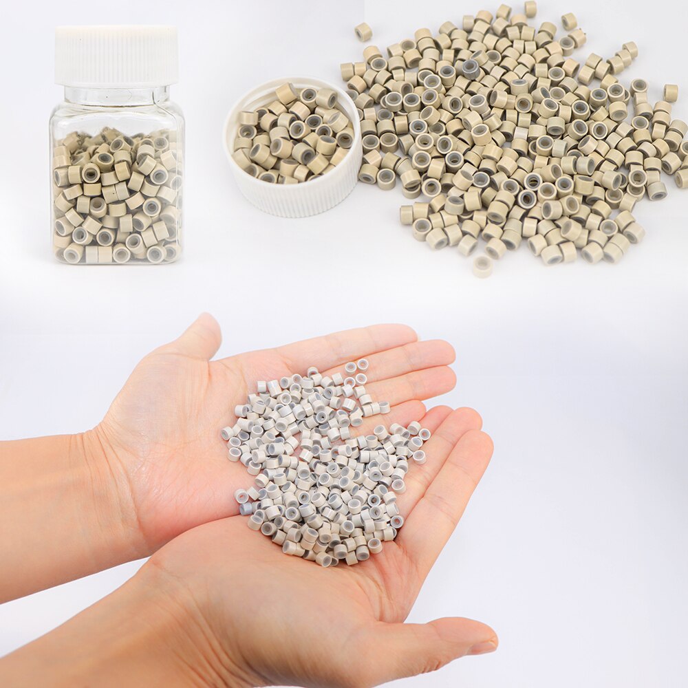 200 Stuks Micro Ring Siliconen Bead Link Microringen Voor Veer Haarverlenging Ringen Buizen Accessoire Salon Hairstylist Tools