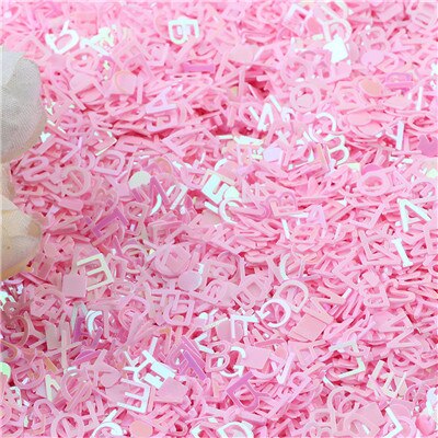 6mm bokstäver karaktär lösa paljetter för pyssel glitter pailletter scrapbooking paljetter konfetti nail arts dekoration diy 20g: Ab rosa / 10g
