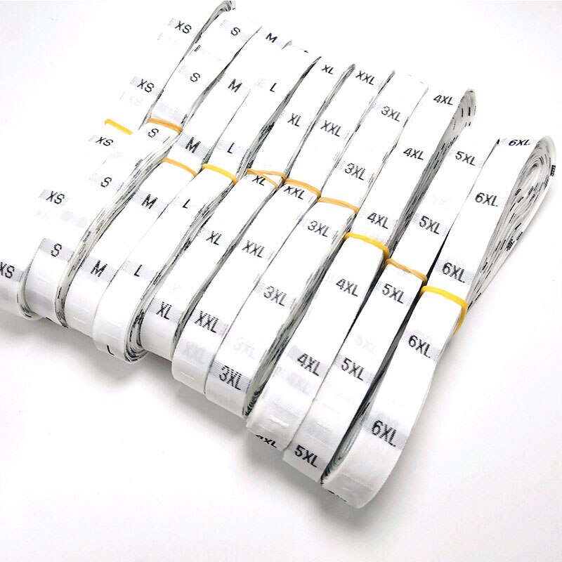 500pcs White Black Size Labels XS-4XL Polyester Cl... – Grandado