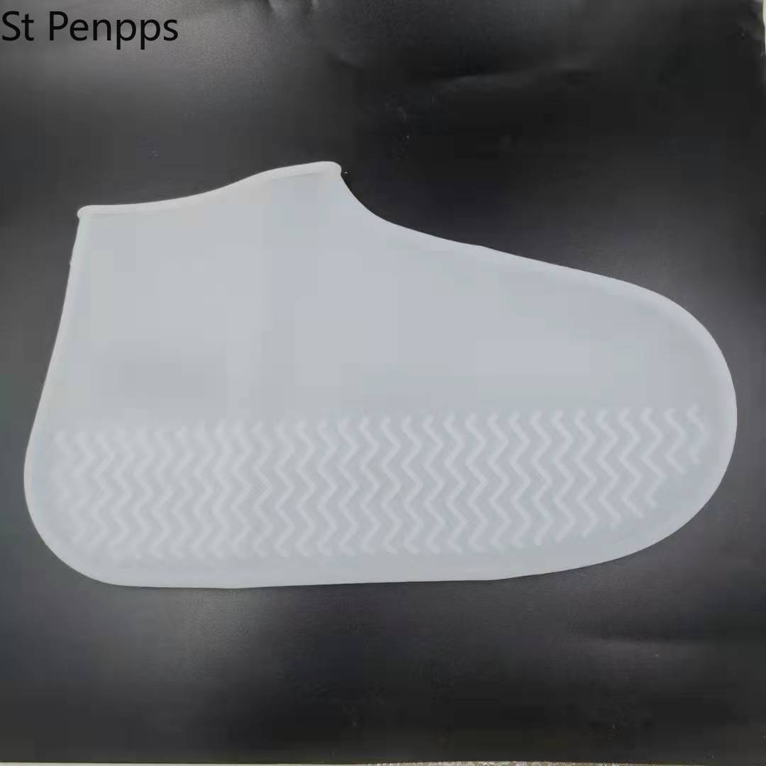 Silicone Waterproof Shoe Cover Reusable Non-slip Rain Boot Unisex Shoes Protectors Boot Outdoor Rainy Days Elastic Overshoes: White / M