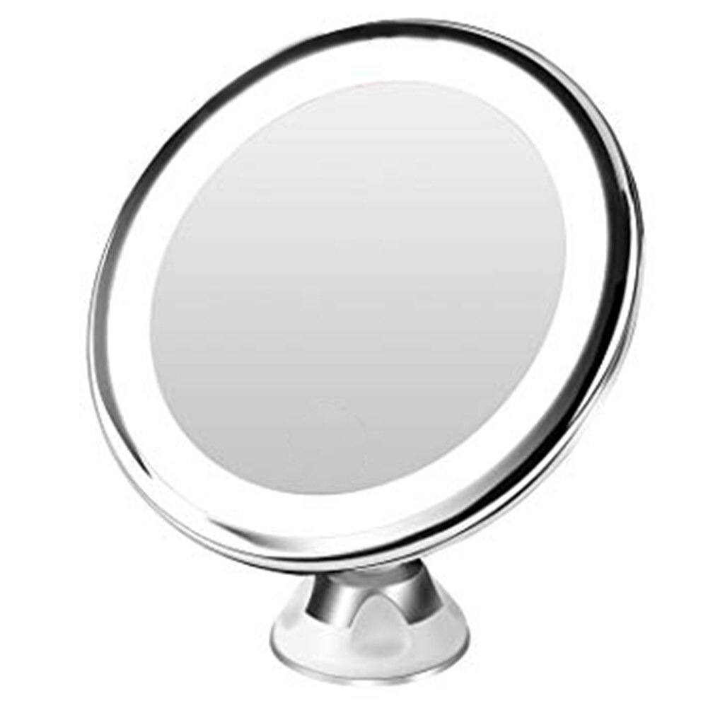 Round Makeup Vanity Mirror LED Portable Cosmetic Mirrors for Home Tabletop Bathroom Shower Beauty Tools EK: Default Title