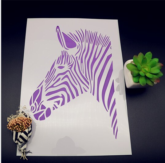 A4 29*21Cm Zebra Diy Stencils Muur Schilderen Plakboek Kleuring Embossing Album Decoratieve Papieren Kaart Template, Muur