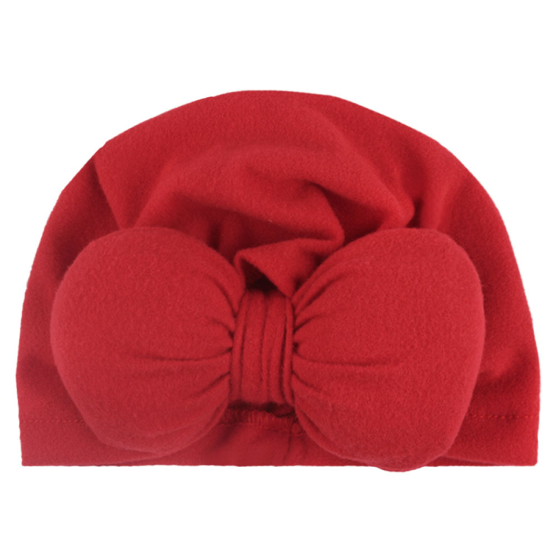 Cotton Hat Knotted Bow Headwear Baby Solid Color Indian Turban Newborn Toddler Kids Baby Boy Girl Warm Soft Cap: 01