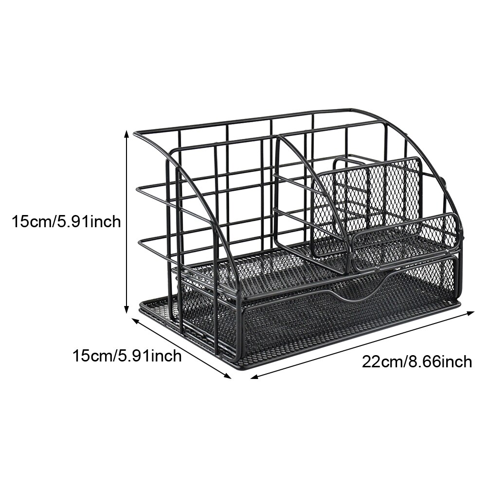 Desk Organizer Stationery Home Bedroom Multifunctional Drawer Storage School Office Mesh Pen Holder Accessories Caddy