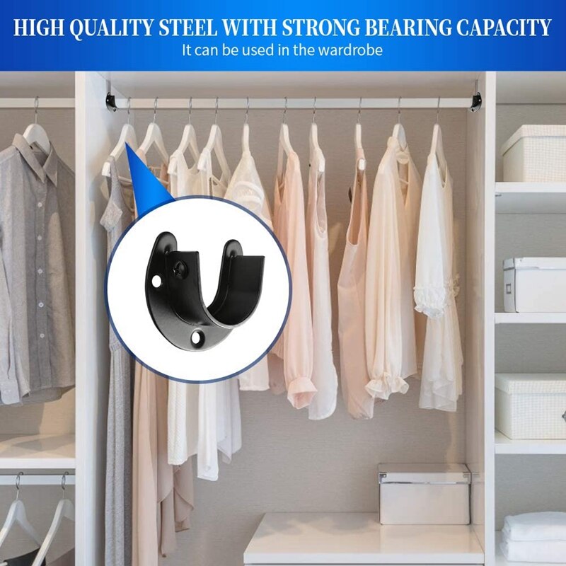 Kast Staaf Beugels Closet Douche Staaf Beugel Kast Staaf Houders Closet Pole Sockets Kast Staaf Ondersteunt (8 Stuks)