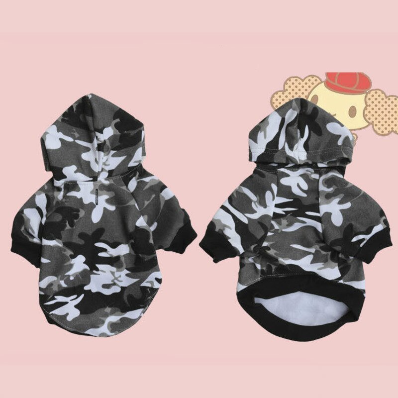 Chien de compagnie carlin bouledogue français vêtements sweat à capuche Camouflage tissu confortable adapté pour automne et hiver chiot manteau