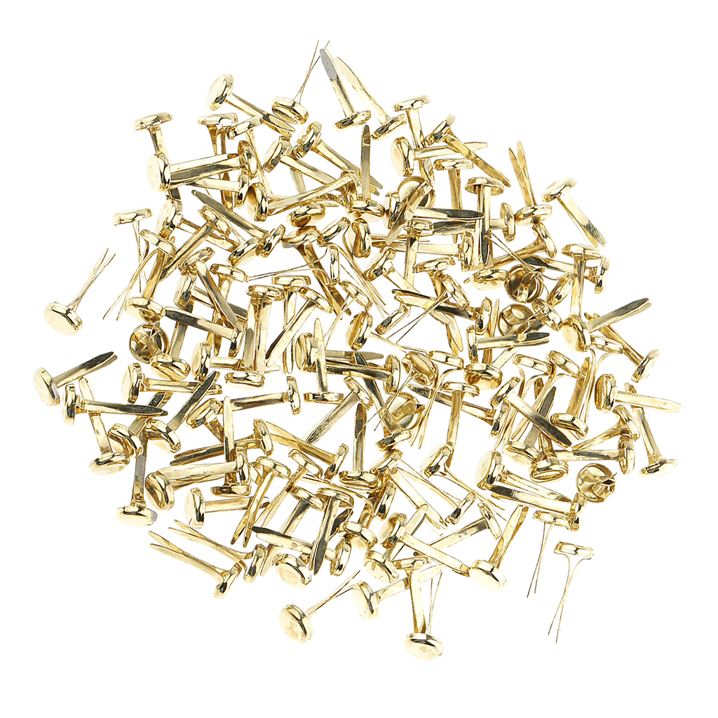 200 piezas sujetadores de papel de Metal dorado para álbum de recortes embellecimiento manualidades de papel 8mm