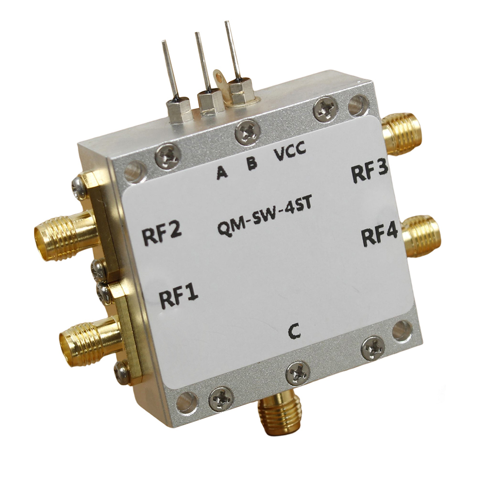 0.1-6GHz SP4T Switch 1 To 4 RF Single Pole RF Switch All Four Microwave Electronic Switches Control Microwave Signal Channel