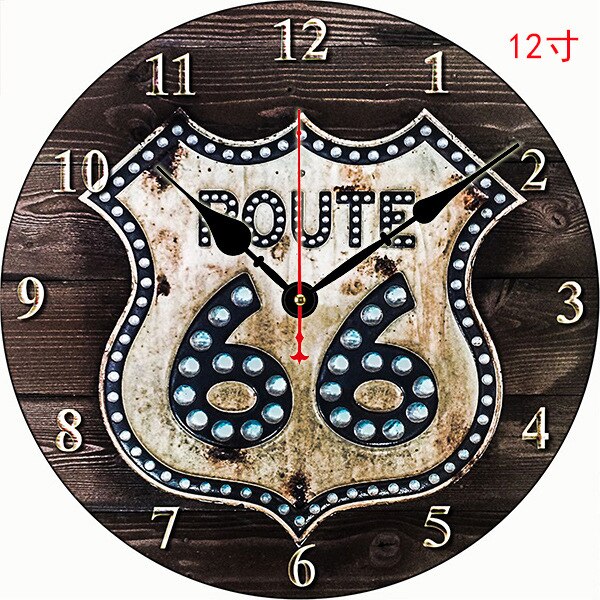 Kreative Amerikanischen retro Wanduhr Holz Stille Uhren Zauberstab Wohnkultur Jahrgang Zauberstab Uhr Küche Uhr Horloge Murale D72: F