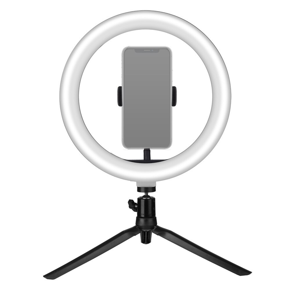 Photography LED Selfie RGB Ring Light 26cm With tripod Stepless Lighting Dimmable With Cradle Head For Makeup Video Live Studio
