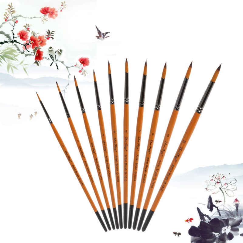 Fin håndmalet tynd pen kunst forsyninger tegnepunkt spids akvarel nylon pensel akryl olie maleri håndværk