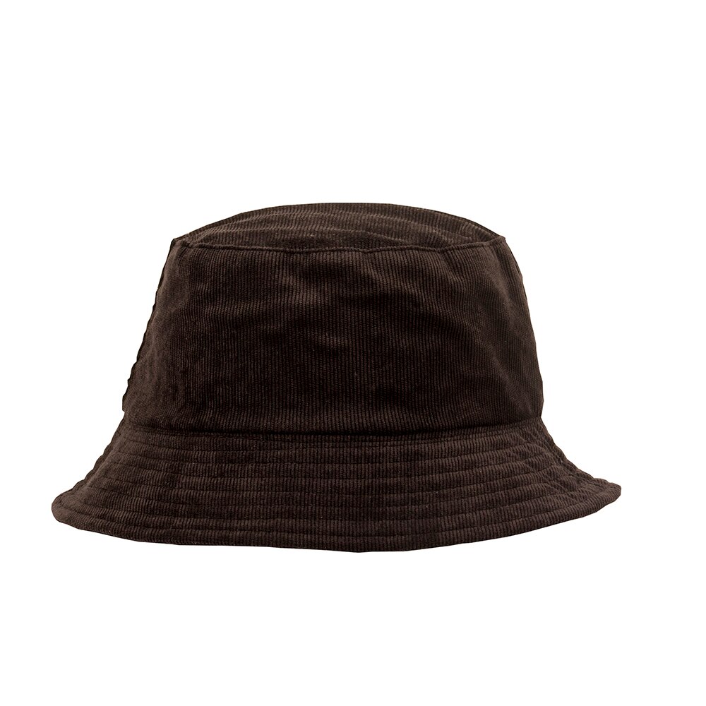 Corduroy bassin med lille kant dobbelt side fisker hat, efterår hat, parasol til mænd og kvinder vinter stil spand hat: Sort