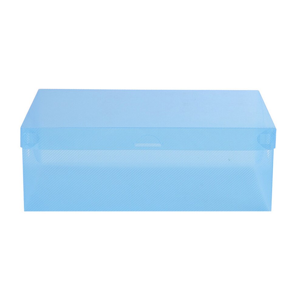 Transparent Dust-proof Stackable Drawer Shoes Storage Box Container Organizer Space Saving Plastic Drawers Shoe Boxes: Blue