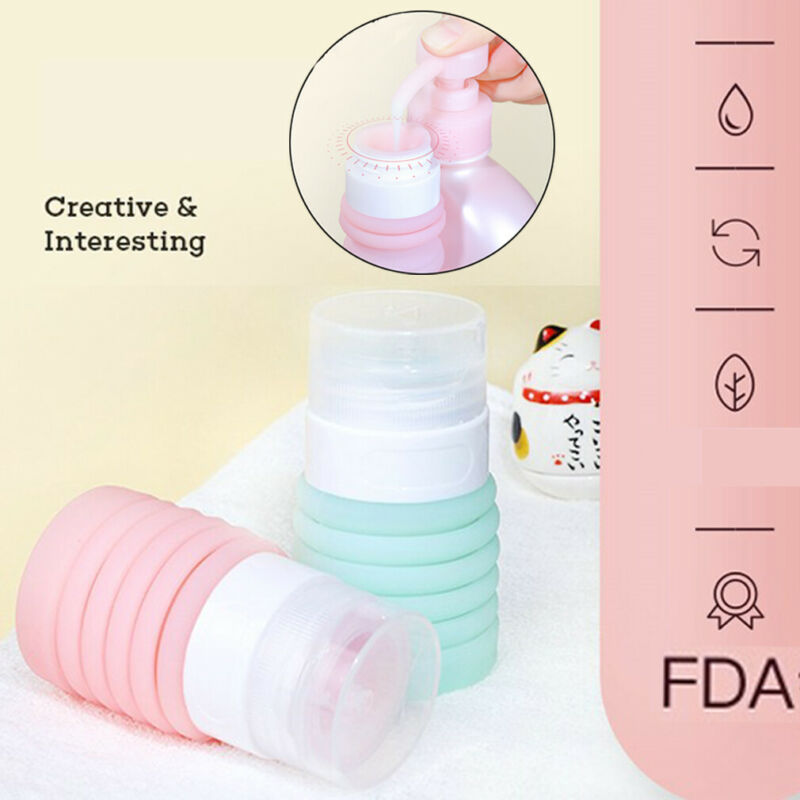 Botella de Gel de ducha plegable y creativa, botella de silicona para champú, loción vacía, envase de Sub-embotellado, Mini tubo plegable exprimible