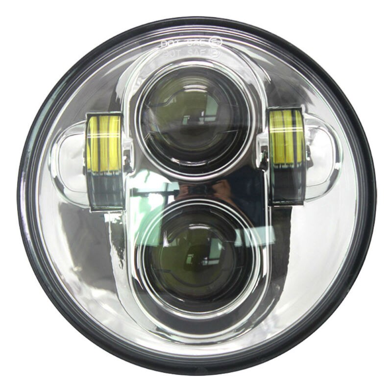 5.75&quot; inch LED Projector Headlight with Halo Angel Eyes White DRL Lights for Honda Shadow Aero Phantom VLX 600 750 VT 1100: H Chrome