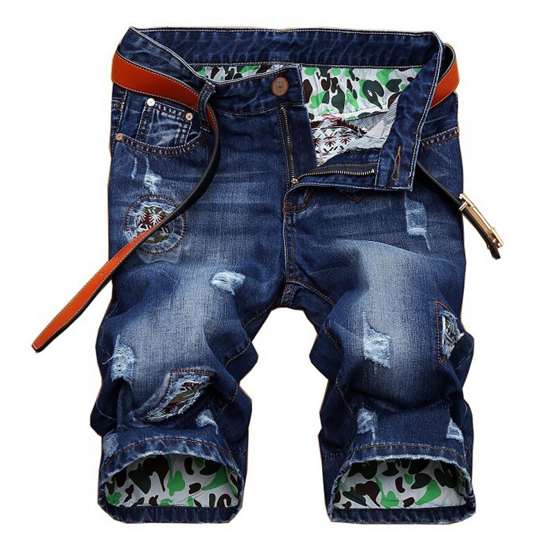 Pantalones cortos de mezclilla rasgados para hombre, Jeans rotos con agujeros, Hip Hop, informales, de algodón, hasta la rodilla, JB13159: 31