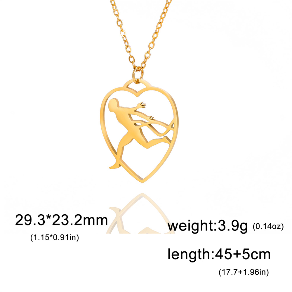 EUEAVAN-collares con colgante redondo para gimnasia rítmica, bailarina, para mujeres y niñas, collar de Yoga para gimnasta de acero inoxidable, joyería deportiva