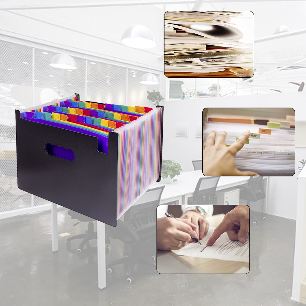 13/24/37 Pockets Expanding File Folder A4 Large Plastic Expandable File Organizers Standing Accordions Folder Carpeta Archivador