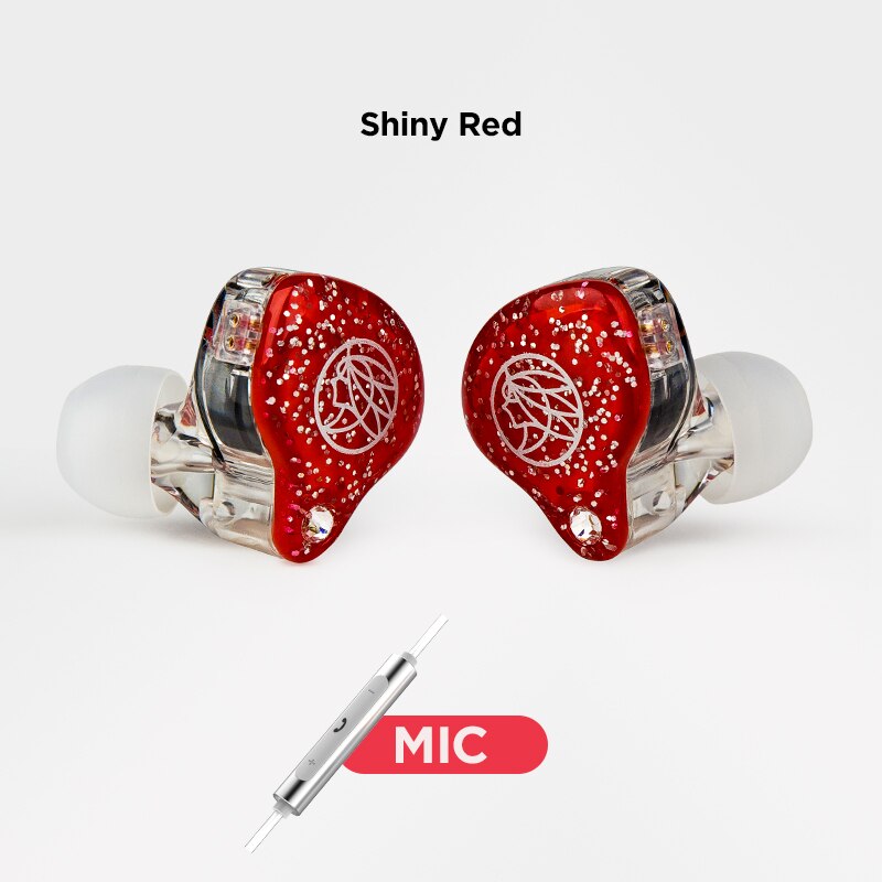 TFZ Live 1 wired earphones Monitor hifi 3.5mm 0.78m cable headset Active Noice Cancelling Detachable earbuds with mic for phone: 005Shiny Red-MIC