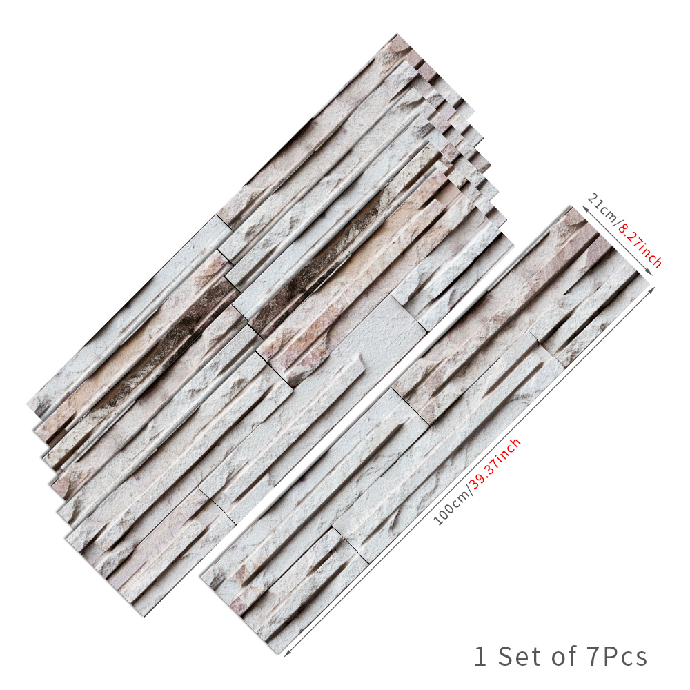 Autocollants pour escaliers en bois, 7 pièces, 21cm x 100cm, bande de roulement, vinyle, auto-adhésif, bricolage, mur de face, brique, motifs artistiques: RS011