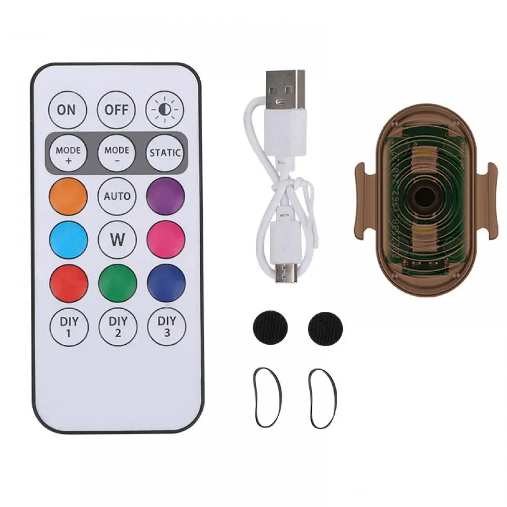 7 farver fjernbetjente rgb led fly strobe lys motorcykel lys led flash lys fly helikopter trådløse advarselslys: Gul