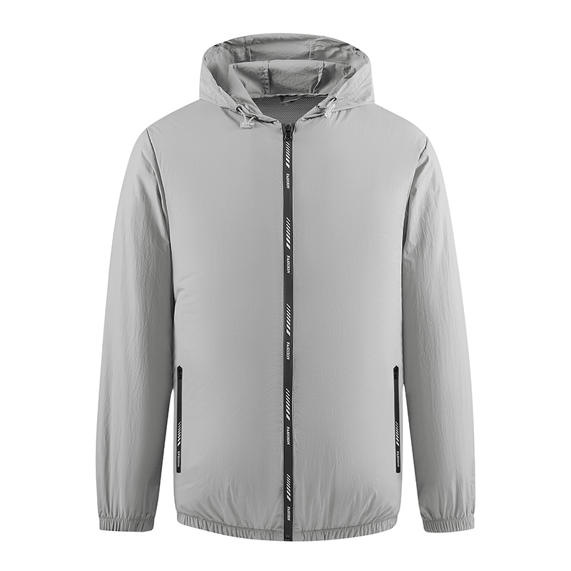 Cool Fan Jacket ricarica USB da uomo raffreddamento condizionatore d'aria vestiti estate escursionismo vestiti protezione UV esterna cappotto con cappuccio donna: L / Grigio