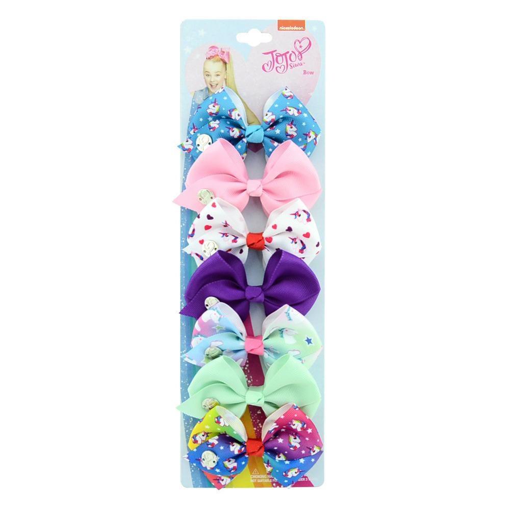7 Stuks/set Jo Bows Siwa Regenboog Gedrukt Knoop Lint Boog Voor Meisjes Handgemaakte Boutique Haar Clip Kinderen Haaraccessoires: 3