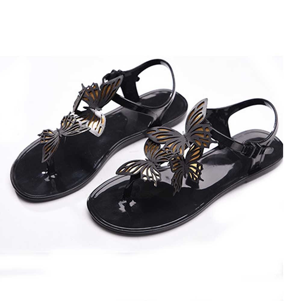 Women's Sandal Summer Beach Jelly Sandals Slip On Flats Hollow Shoes Casual Breathable Pumps - View #2